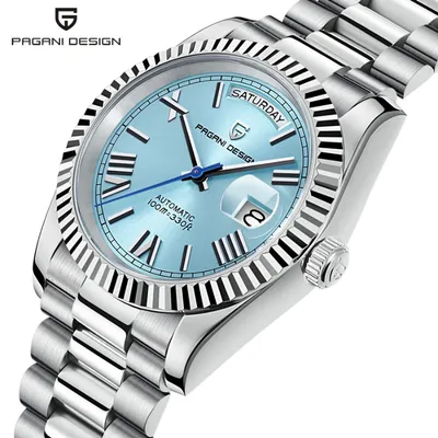 Pagani Design Day-Date Black Dial Automatic Men's Watch